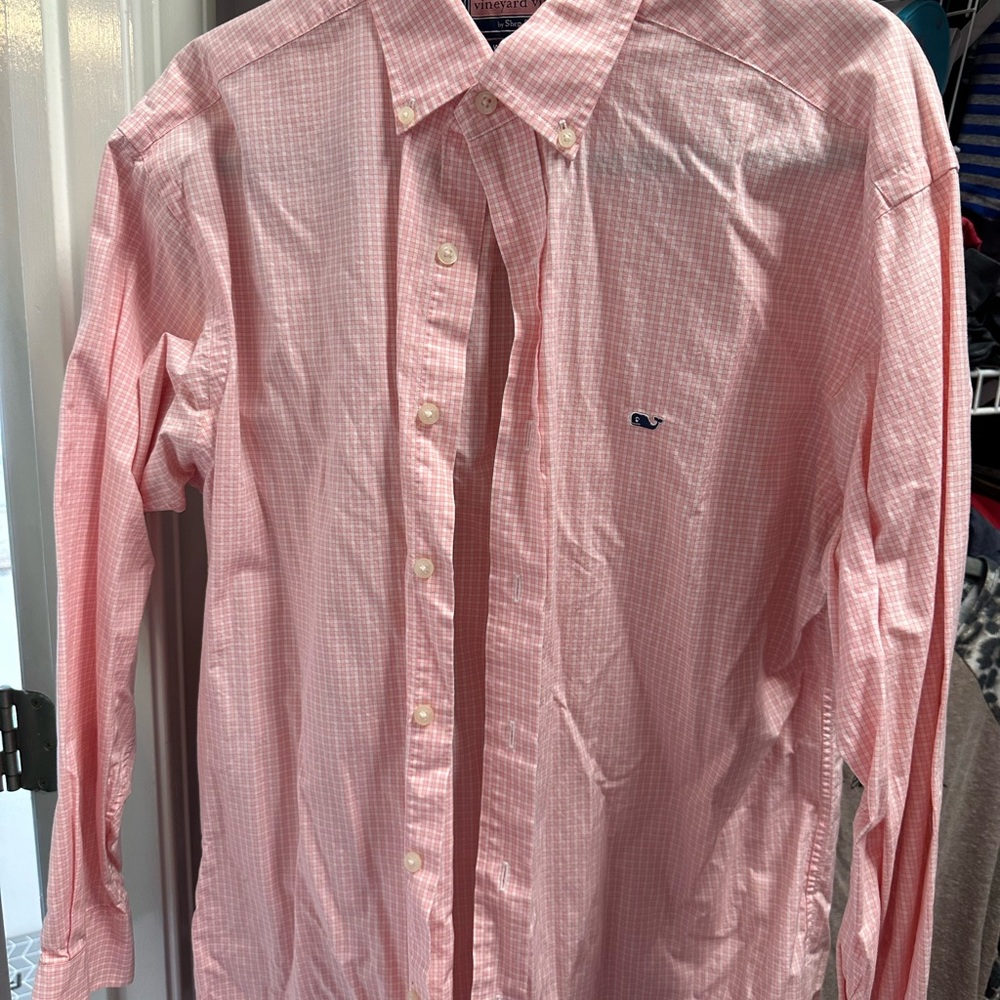 Vineyard Vines Pink and White Dress Shirt Classic Style